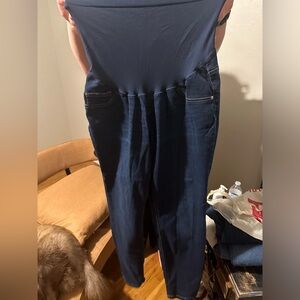 PLUS SIZE Denim MATERNITY SKINNY  jeans PANTS 2xl stretch belly band